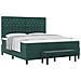 Letto a Molle con Materasso e Panca Verde Scuro 180x200 cm Velluto - Foto miniatura 1