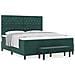 Letto a Molle con Materasso e Panca Verde Scuro 180x200 cm Velluto - Foto miniatura 4