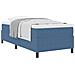 Letto con Box Spring e Materasso Blu 90x200 cm Tessuto Corduroy - Foto miniatura 1