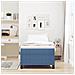 Letto con Box Spring e Materasso Blu 90x200 cm Tessuto Corduroy - Foto miniatura 5