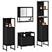 Set di mobili per bagno in 4 pezzi in legno ingegnerizzato effetto rovere nero - Foto miniatura 3