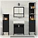 Set di mobili per bagno in 4 pezzi in legno ingegnerizzato effetto rovere nero - Foto miniatura 4