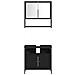 Set di mobili per bagno in 4 pezzi in legno ingegnerizzato effetto rovere nero - Foto miniatura 9