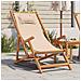 Sedia da Spiaggia Pieghevole Beige Legno di Eucalipto e Tessuto - Foto miniatura 2