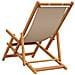 Sedia da Spiaggia Pieghevole Beige Legno di Eucalipto e Tessuto - Foto miniatura 6