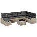 Set Divano da Giardino 9 pcs Grigio chiaro Poly Rattan - Foto miniatura 1