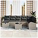 Set Divano da Giardino 9 pcs Grigio chiaro Poly Rattan - Foto miniatura 3