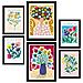 Set Di 6 Stampe Impressionanti Dipinti Decorativi Della Galleria D'arte Astratta Per Il Tuo Soggiorno, Stampe Artistiche Da Parete Per La Casa A3 & A4 Cornice Nera - Foto miniatura 1