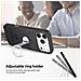 Custodia In Pelle Pu Nera Compatibile Con Iphone 17 Pro Max Con Anello Rotante A 360° - Foto miniatura 6