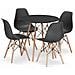 Set da pranzo Valora | Tavolo rotondo nero KOVA da 80 cm + 4 sedie nere OSAKA - Foto miniatura 1