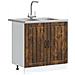 Mobiletto per lavabo Lucca 2 pcs Rovere fumé Legno multistrato - Foto miniatura 3