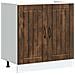 Mobiletto per lavabo Lucca 2 pcs Rovere fumé Legno multistrato - Foto miniatura 4