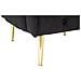 Poltrona Bucarest In Velluto Nero Con Braccioli Capitonne E Gambe Oro 76x74x71 Cm - Foto miniatura 5