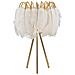 Lampada Da Tavolo Feather Stand Con Piume Bianche E Treppiede Oro - Foto miniatura 1