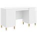 Scrivania Bianco Lucido 142,5 x 50 x 75 cm Legno ingegnerizzato - Foto miniatura 1