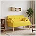 Loveseat con bottoni imbottiti Giallo Chiaro 120 x 65 x 79 cm - Foto miniatura 2