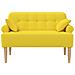 Loveseat con bottoni imbottiti Giallo Chiaro 120 x 65 x 79 cm - Foto miniatura 3