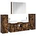 Set di mobili per il bagno 6 pcs Rovere Fumo - Foto miniatura 1