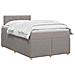 Letto box spring con materasso Tortora 120 x 200 cm Tessuto - Foto miniatura 3