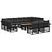 Set Divano da Giardino 14 pz Nero e Grigio scuro polyrattan - Foto miniatura 1
