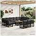 Set Divano da Giardino 14 pz Nero e Grigio scuro polyrattan - Foto miniatura 7