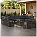 Set Divano da Giardino 13 pz Grigio e Grigio Scuro polyrattan - Foto miniatura 5