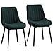 Set Di 2 Sedie Da Pranzo Seduta Imbottita 50x56x83cm - Verde - Foto miniatura 1