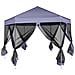 Gazebo Esagonale Pop-Up con 6 Pareti Blu Scuro 3,6x3,1 m - Foto miniatura 5