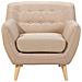 Poltrona Singola Beige Imbottita In Tessuto Motala - Foto miniatura 6