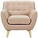 Poltrona Singola Beige Imbottita In Tessuto Motala - Foto miniatura 17