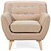 Poltrona Singola Beige Imbottita In Tessuto Motala - Foto miniatura 12