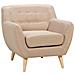 Poltrona Singola Beige Imbottita In Tessuto Motala - Foto miniatura 15