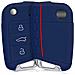 Copritastiera Auto Per Vw Golf 7 Mk7 - Copertura Fob Silicone Chiave Di Protezione Per Vw Golf 7 Mk7 3 Abbottona La Chiave Car - Dark Blue Red - Foto miniatura 1
