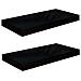 Scaffali A Parete 2 Pz Nero Lucido 50x23x3,8 Cm In Mdf - Foto miniatura 2