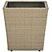 Tavolino Beige 41,5x41,5x44 cm in Polyrattan e Vetro Temperato - Foto miniatura 2