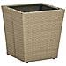 Tavolino Beige 41,5x41,5x44 cm in Polyrattan e Vetro Temperato - Foto miniatura 1