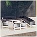 Set Divani Da Giardino 14 Pz Con Cuscini Bianchi Legno Di Pino - Foto miniatura 2