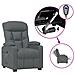 Poltrona Elettrica Reclinabile Grigio Scuro In Tessuto - Foto miniatura 2