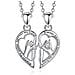 Confezione Da 2 Collana Di Amicizia Bestie Migliore Amico A Forma Di Cuore In Rame A Forma Di Cuore Silver - Foto miniatura 1