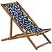Set Di 2 Sedie A Sdraio Legno Acacia Chiaro Motivo Farfalle Beige E Blu Anzio - Foto miniatura 3