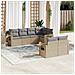 Set Divani da Giardino 7 pz con Cuscini Beige in Polyrattan - Foto miniatura 2