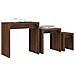 Tavolini Impilabili 3 Pz Rovere Marrone In Legno Multistrato - Foto miniatura 2