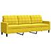 Set di Divani 2 pz con Cuscini e Rinforzi Giallo in Velluto - Foto miniatura 4