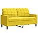Set di Divani 2 pz con Cuscini e Rinforzi Giallo in Velluto - Foto miniatura 5