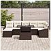 Set di 8 Pezzi di Divano Giardino con Cuscini Marrone in Rattan Poliestere - Foto miniatura 3