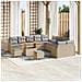 Set Divano da Giardino 13 Pezzi con Cuscini Beige in Rattan Acacia, Divano da Giardino 2 Posti con Cuscini Beige in Rattan, Set da Pranzo per Giardino 3 Pezzi con Cuscini Beige in Rattan Acacia - Foto miniatura 2
