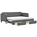 Divano Letto Estraibile Cassetti Grigio Scuro 80x200cm Tessuto - Foto miniatura 1