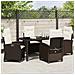 Set da Pranzo per Giardino 5 pcs Marrone polyrattan - Foto miniatura 4