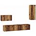 Mobile TV da Parete 4 pcs Legno vecchio 200 x 30 x 30 cm - Foto miniatura 1