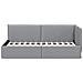 Cornice del letto ad angolo Grigio chiaro 90 x 190 cm Tessuto - Foto miniatura 5